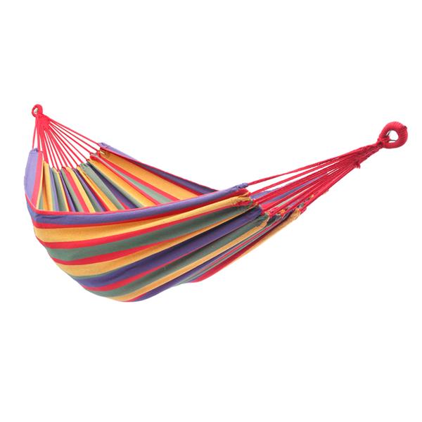 [US-W]200*150cm Portable Polyester & Cotton Hammock Four Red 