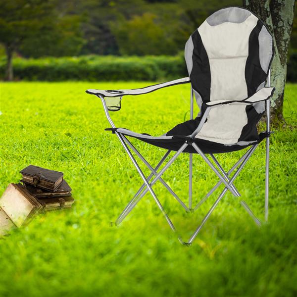 Medium Camping Chair Fishing Chair Folding Chair Black Gray 