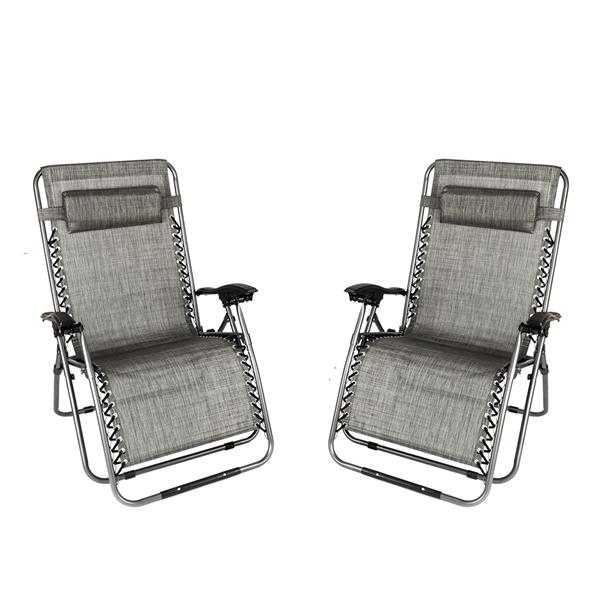 Zero Gravity Lounge Chair Widened Folding Chair Leisure Chair Gray 