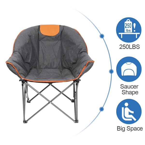 Sofa Chair, Oversize Padded Moon Leisure Portable Stable Comfortable Folding Chair for Camping, Hiking, Carry Bag 