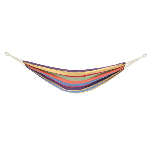 Polyester Cotton Hammock Small Color Stripe Natural Rope 200*150Cm With Two 2M Tie Ropes   Back Bag 