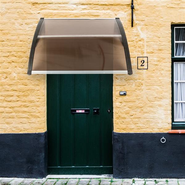 [US-W]HT-100 x 100 Household Application Door & Window Rain Cover Eaves Brown Board & Black Holder 
