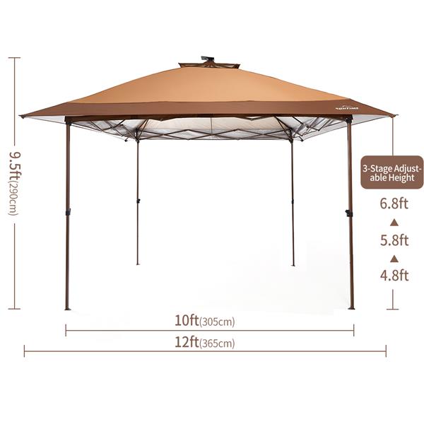 Outdoor Pop Up Gazebo Canopy with Mosquito Netting and Solar LED Light for Parties and Outdoor Activities 