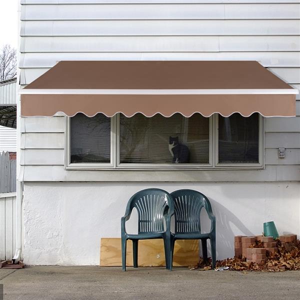 12x10 ft Retractable Awning Sandy Color 