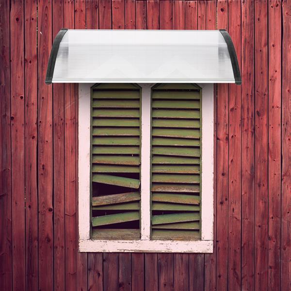 HT-150 x 100 Household Application Door & Window Rain Cover Eaves Canopy White & Black Bracket 