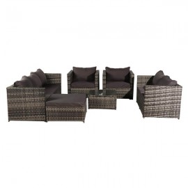 Oshion 8-Seat Rattan Furniture Outdoor Sofa With F..